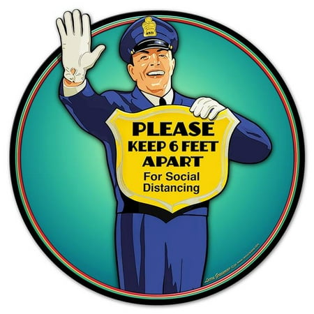 

Pasttime Signs LGB897 18 x 18 in. Social Distancing Vintage Metal Sign