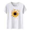 thumbnail image 4 of Xdegoge T Shirts for Women Graphic Under 10 Short Sleeve Crewneck Shirts Floral Summer Casual Tops Tunic Loose Fit Tees Soft Comfy Blouses Womens Clothing Track, 4 of 5