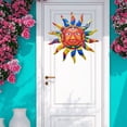 thumbnail image 4 of Metal Sun Face Wall Art Plaque & Home Decor, Colorful Sun Rustic Art Decor Wall Sculpture Hanging Home Accent - Indoor Outdoor Decoration, 4 of 9