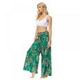 thumbnail image 4 of Women's Wide Leg Palazzo Pants Summer Loose Casual Beach Boho Floral Printed Bohemian Belted Pants Trousers for Women Summer, 4 of 6