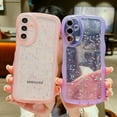thumbnail image 4 of for Samsung Galaxy A15 5G Phone Case 6.5", Glitter Clear Bling Star Transparent Matte Cute Curly Wave Frame Camera Lens Cover Protection Shockproof Protective Bumper for Women (Purple), 4 of 12