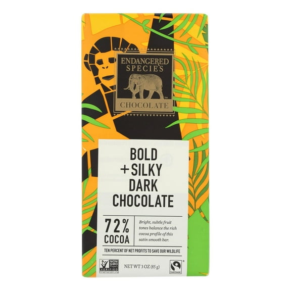 (12 Pack) Endangered Species Chocolate Bar Chimpanzee, 3 oz