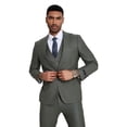 thumbnail image 3 of Tazzio Skinny Fit Sharkskin 3 Piece Suit Set with Wide Peak Lapel, 3 of 4
