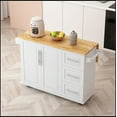 thumbnail image 2 of Kitchen Island Cart with 2 Door Cabinet and Three Drawers,Spice Rack,Towel Rack, 2 of 12