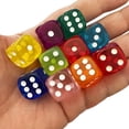 thumbnail image 1 of Acrylic Game Dice Set 10Pcs 18mm Transparent Round Corner Colorful High Quality, 1 of 6
