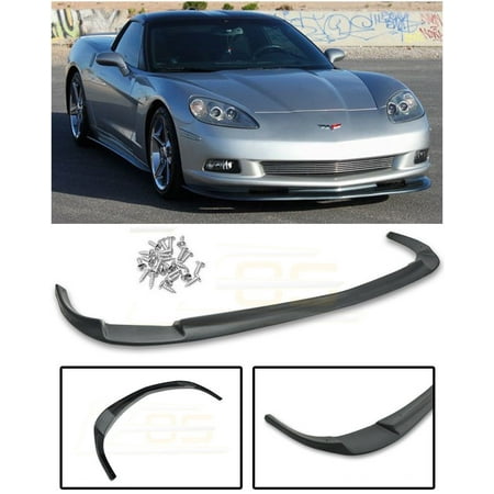 - Extreme Online Store Replacement for 2005-2013 Chevrolet Corvette C6 Base Models | EOS ZR1 Style ABS Plastic Primer Black Front Bumper Lower Lip Splitter FLIP-083-ABS