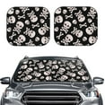 thumbnail image 2 of Lukts black white Skull bone Print 2 Piece Car Sun Shade Windshield,Foldable Car Shade Front Windshield with Keeps Your Vehicle Cool-Medium, 2 of 6
