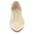 thumbnail image 3 of Zapatillas De Ballet Sin Cordones Dedo Del Pie Puntiagudo Malla Para Mujer Beige 37 Allegra K, 3 of 6