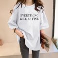 thumbnail image 2 of Women T-Shirt Casual Loose Solid Color Short Sleeve Tees with Crew Neck and Sleeved Drop, 2 of 4