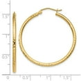 thumbnail image 2 of 14k Yellow Gold Sparkle-Cut 2mm Round Tube Hoop Earrings - 1.9 Grams - Measures 30x30mm, 2 of 4