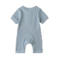 thumbnail image 3 of Musuos Newborn Baby Short Sleeve Romper 3 6 9 12 18M Knit Ribbed Solid Color Cotton O-Neck Button Jumpsuits, 3 of 9