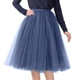 thumbnail image 2 of Dpytoraw Womens Pleated Knee Length Skirt Adult Tutu Dancing Skirt Navy One Size, 2 of 5
