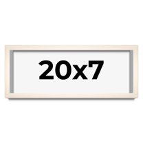 20x7 Frame White Wheat Solid Wood Picture Frame | Moulding Width 0.75 Inches | Interior Depth 0.5
