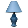 thumbnail image 1 of 13" Tall Ceramic Table Lamp, Urn-Shaped with Blue finish, Linen Shade, 1 of 2