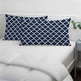 thumbnail image 4 of Navy Blue Morocco Pattern Lumar Pillow Covers, White Moroccan Geometric Art Soft Throw Pillow Cases with Invisible Zipper, Decorative Pillowcase Pillows Protectors for Sofa Bed Chair 16"x24", 4 of 9