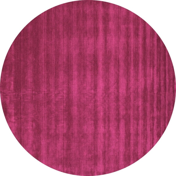 Ahgly Company Indoor Round Abstract Pink Contemporary Area Rugs, 8' Round