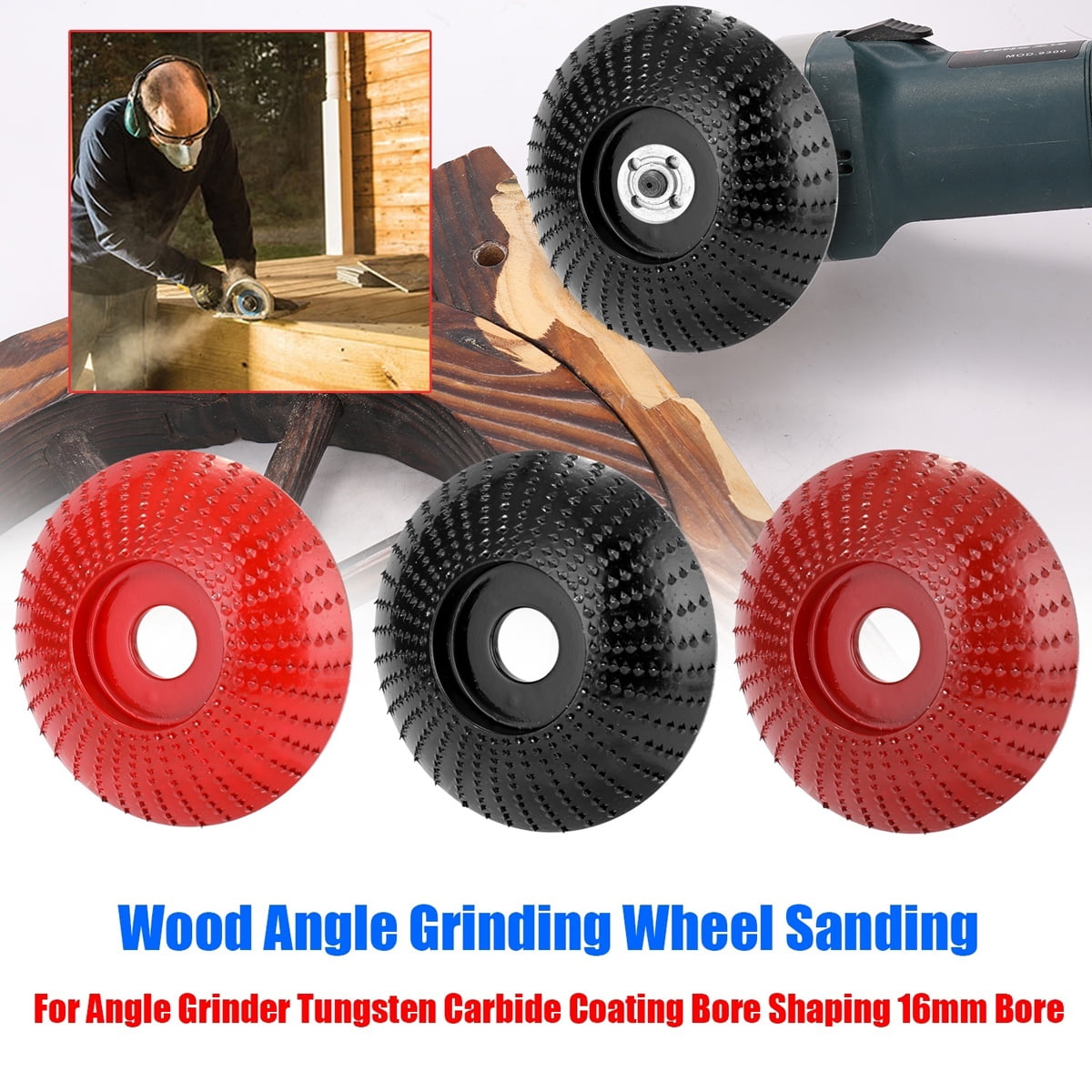 85mm Carbide Wood Angle Grinding Wheel Sanding Carving Rotary Tool 16mm