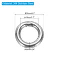 thumbnail image 2 of Uxcell 1.2" Metal O Rings, 4 Pcs 304 Stainless Steel Smooth Round Rings for Bags, Belts, 6mmx30mm, 2 of 5