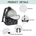 thumbnail image 4 of Mushroom and Flower Black Pattern Cute School Backpack Bag for School with Padded Back and Adjustable Shoulder Straps 15.25"x11.5"x5.25", 4 of 5