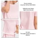 thumbnail image 5 of Camisa deportiva para mujer, cuello redondo, manga corta, tiras reflectantes de secado rápido, camisa de entrenamiento para correr, rosa claro 10, 5 of 6