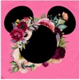 thumbnail image 2 of Mickey Flower Shirt, Mickey Floral Shirt Wreath T-Shirt Adult Women Ladies Boho Character Shirt (Dark Pink, Large), 2 of 6