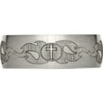 thumbnail image 3 of Titanium Brushed Cross With Flames Laser Design 8mm Band (Size 12) Made In China tb26s-12, 3 of 5