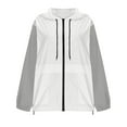 thumbnail image 6 of jtjvou Lightweight Rain Jacket Women with Hood Packable Waterproof Windbreaker Rain Coats for Adults White L, 6 of 8