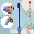 thumbnail image 3 of Cute Standing Tooth Brush Cover Cap Stand, Toothbrush Holder with Suction Cup, Portable Travel Toothbrush Head Cover Protector, Cute Fish Shape Silicone Suction Cup Toothbrush Holder. (3PCS B), 3 of 5