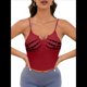 thumbnail image 1 of Camisola Corta Sin Mangas con Estampado de Calavera de Halloween para Mujer Rojo M, 1 of 8