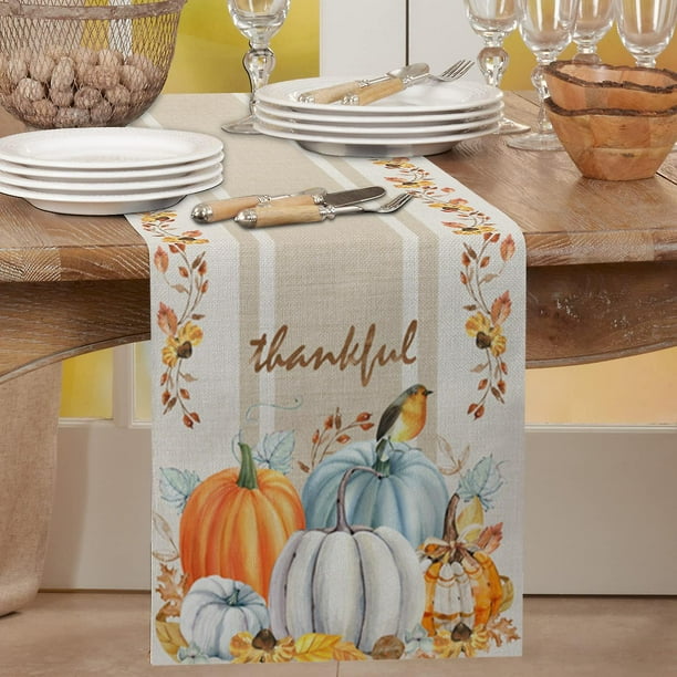 Taian Mantel De Lino De Algodón De Calabaza, Camino De Mesa De Acción De Gracias Diario Ligero, Camino De Mesa De Flores De Calabaza De Oto?o, Ki De Acción De Gracias De Oto?o De Temporada ZefeiWu 8390614075061