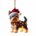 thumbnail image 2 of Christmas Ornament Adorable Dog Design Acrylic Perfect for Tree Decoration Festive Decor Ideal for Christmas Season/ Christmas Ornament D, 2 of 5