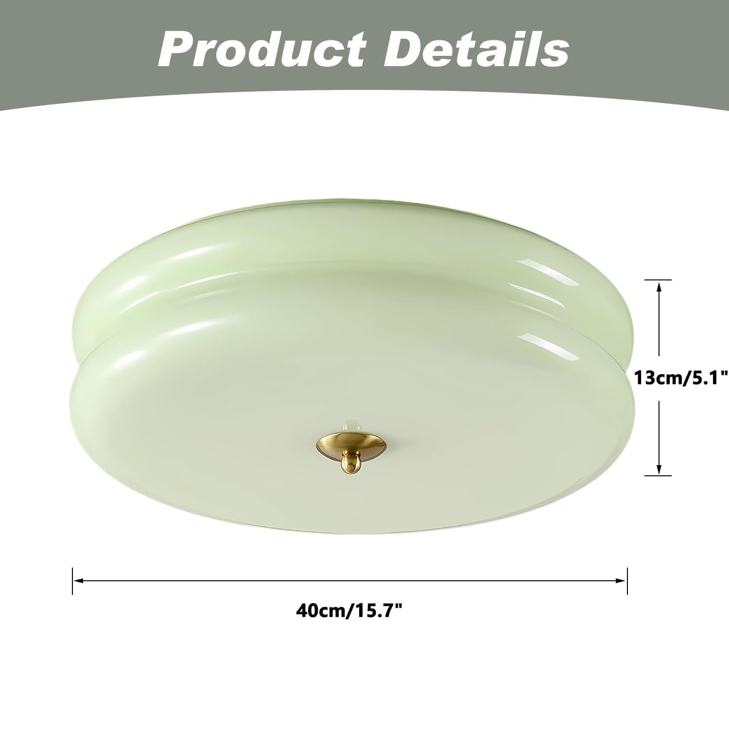 KCO Lighting Mid Century Modern LED Ceiling Lights Mint Green Glass Ceiling Lamp Large Hallway Light