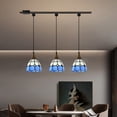 thumbnail image 5 of FSLiving Remote Control Pendant Light 3-Light J-Type Track Pendant Lamps Tiffany Pendant Light Stepless Dimming Color Changing Customizable - Bulb Included, 5 of 7