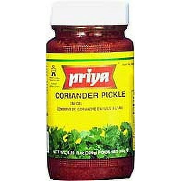 Priya Coriander Pickle with Garlic 300 gm bottle