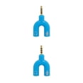 thumbnail image 2 of Matsuzay Divisor de audio de 3,5 mm Conector estéreo 2 en 1 Convertidor de sonido externo Micrófono Auriculares Computadora Tablet Accesorios azul azul 2piezas, 2 of 5