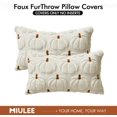 thumbnail image 7 of Fall Pumpkin Plush Pillow Covers 12x20, Faux Fur Decorative Cushion Cases for Couch, Halloween Decor for Living Room Bedroom, 2 Set, Cream White Brown Stem, 7 of 7