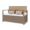 thumbnail image 3 of Dextrus Patio 70 Gallon PE Rattan Deck Box,Storage Bench, All-Weather Waterproof Deck Box Bench, Brown, 3 of 10