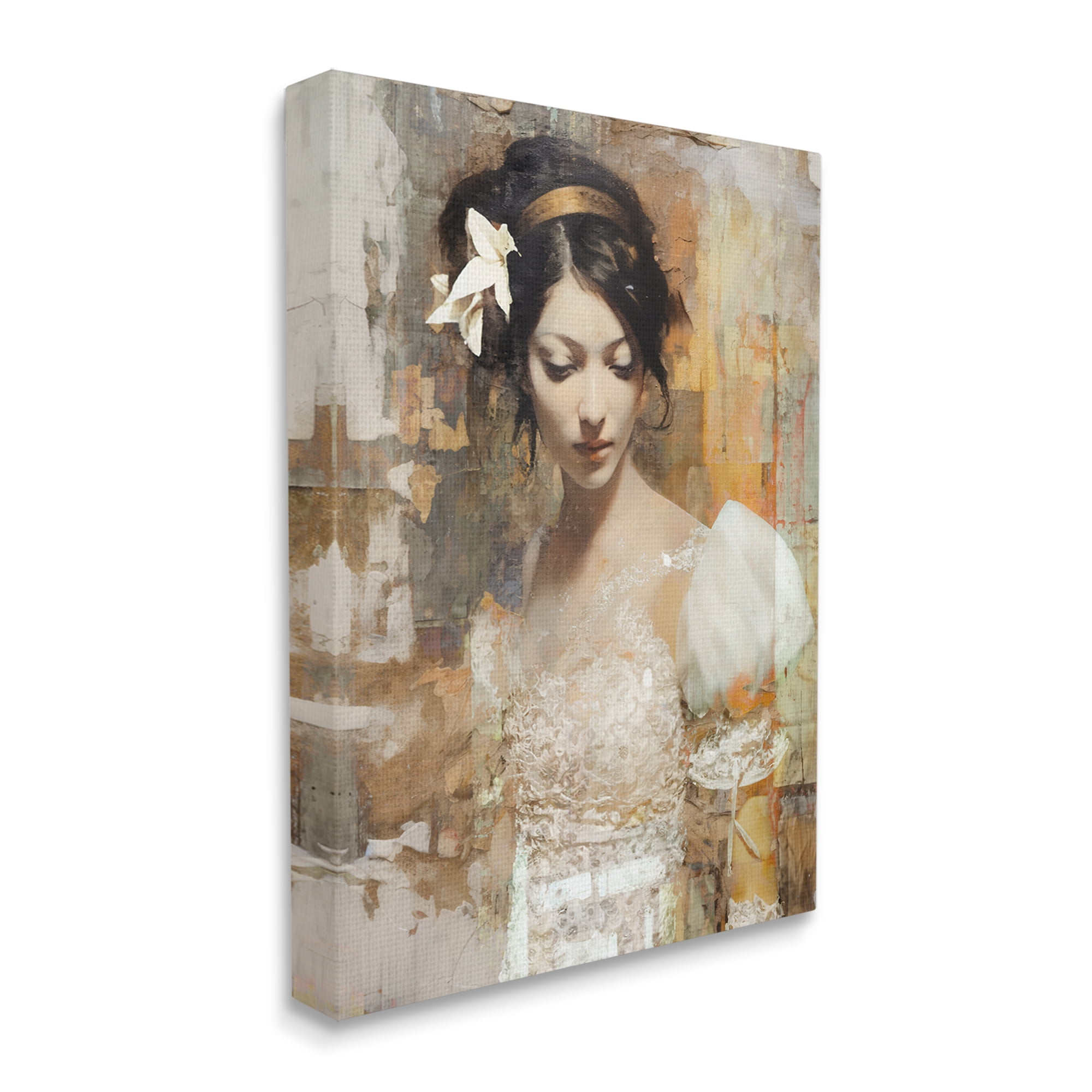 Stupell Industries Abstract Bride Collage Abstract Painting Gallery Wrapped Canvas Art Print Wall Art, 36 x 48
