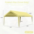 thumbnail image 2 of Pakunoda 12' X 20' Carport Canopy Replacement Cover, Portable Car Garage Shelter Party Top Tent with 34PC Ball Bungees, Light Yellow (Only Cover, Frame Not Included), 2 of 8