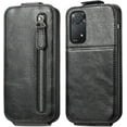 thumbnail image 3 of Zipper Wallet Case for Xiaomi Redmi Note 11 Pro with Card Holder Slot, PU Leather Adjustable Kickstand Flip Handbag Phone Cover for Xiaomi Redmi Note 11 Pro/Redmi Note 11E Pro SDLL Black, 3 of 14