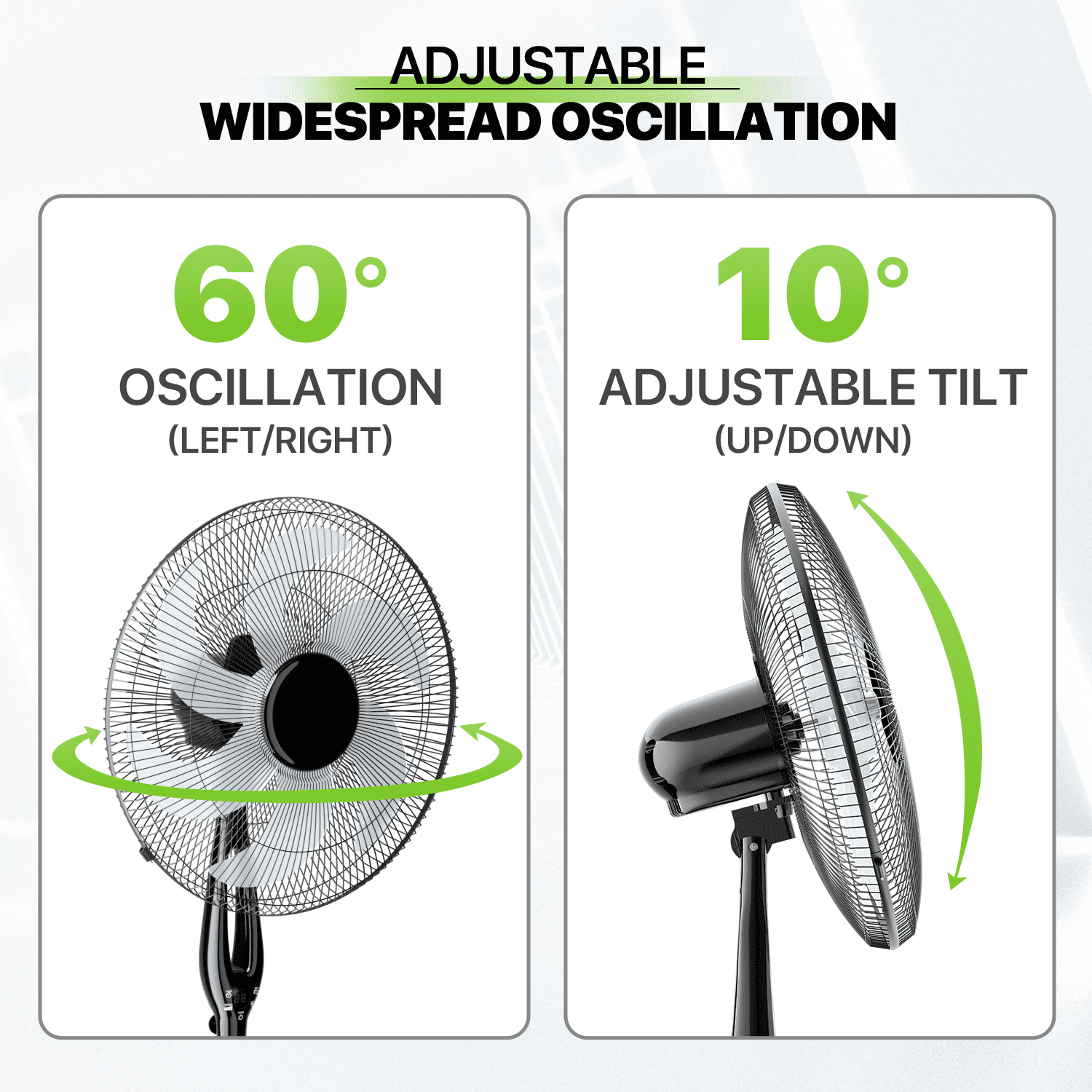 Magshion 17" Oscillating Pedestal Fan with 3 Speeds, Adjustable Standing Cooling Fan with Remote, Ultra Quiet Stand Up Fan, 3 Modes Floor Fan for Home Bedroom Office, Black