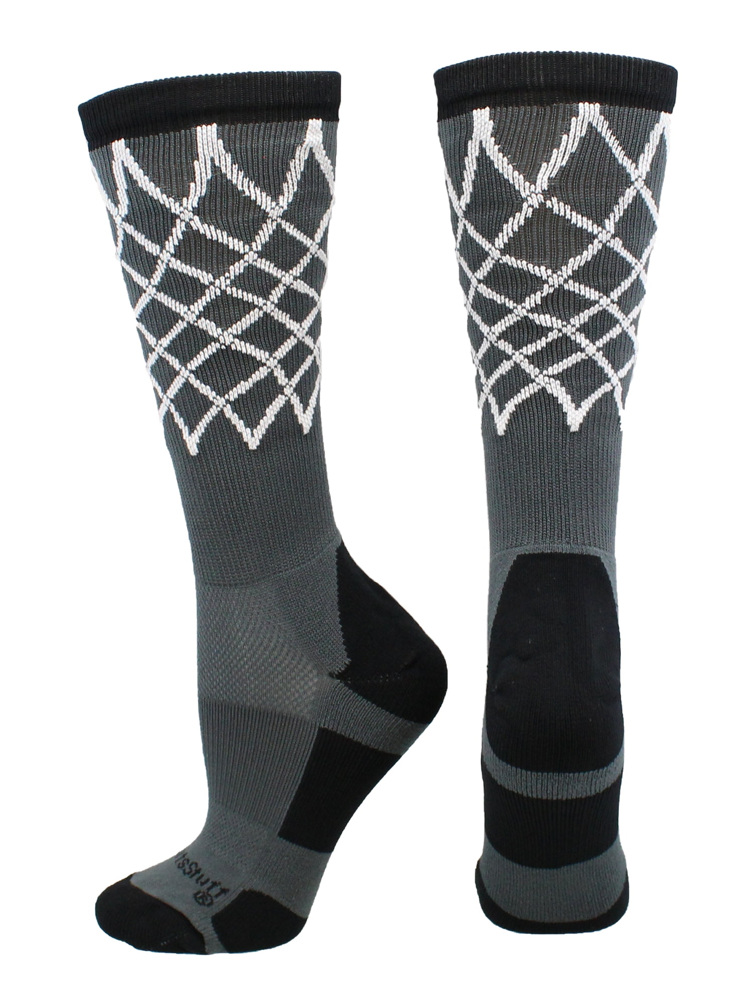 MadSportsStuff Crew Length Elite Basketball Socks with Net (Graphite