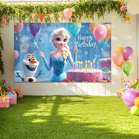 Happy Frozen Birthday! A durable banner for multi-functional party decoration, birthday, wedding, Easter, home and garden decoration
