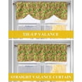 thumbnail image 6 of Summer Tie Up Valances Curtain, Adjustable Kitchen Green Tropical Plant Orange Background Valances for Windows Decor, Rod Pocket Short Curtains Set for Bedroom/Bathroom, 60"x18", 6 of 8