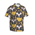 thumbnail image 2 of Daiia Mouse Cheese Hawaiian Shirt for Men Gentle Cotton Regular Short Sleeve Casual-Large, 2 of 9