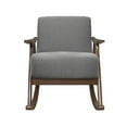 thumbnail image 3 of Lexicon Waithe Mid-Century Textured Fabric Rocking Chair in Dark Walnut/Gray, 3 of 8