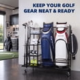 thumbnail image 4 of Mythinglogic Golf Storage Garage Organizer, Golf Bag Storage Stand and Other Golfing Equipment Rack, 4 of 7