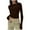 Brown, variant on Ounisa Women's Round Collar Fasion T Shirts Slim Fitte Long Sleeve Tops Basic Tees