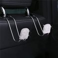thumbnail image 3 of 2 ganchos para reposacabezas de coche (plateados), accesorios brillantes para coche, colgador de metal para reposacabezas del asiento trasero de General Motors, utilizado para bolsos, carteras, ropa y, 3 of 5