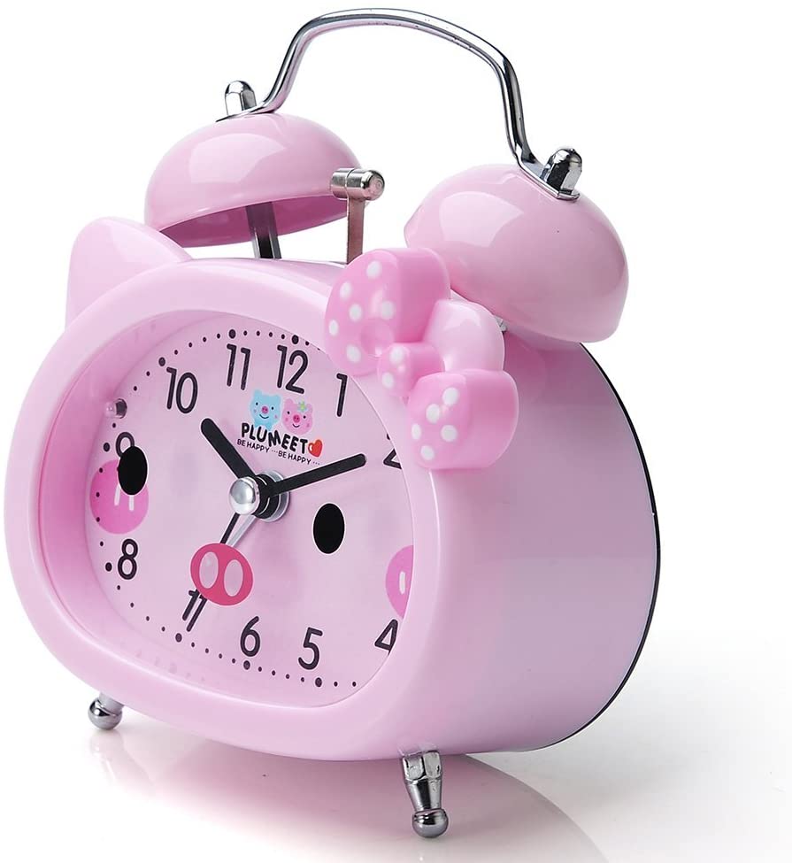 Alarm Clock Owl Loud Bell Analog Silent Nonticking Desk With Night